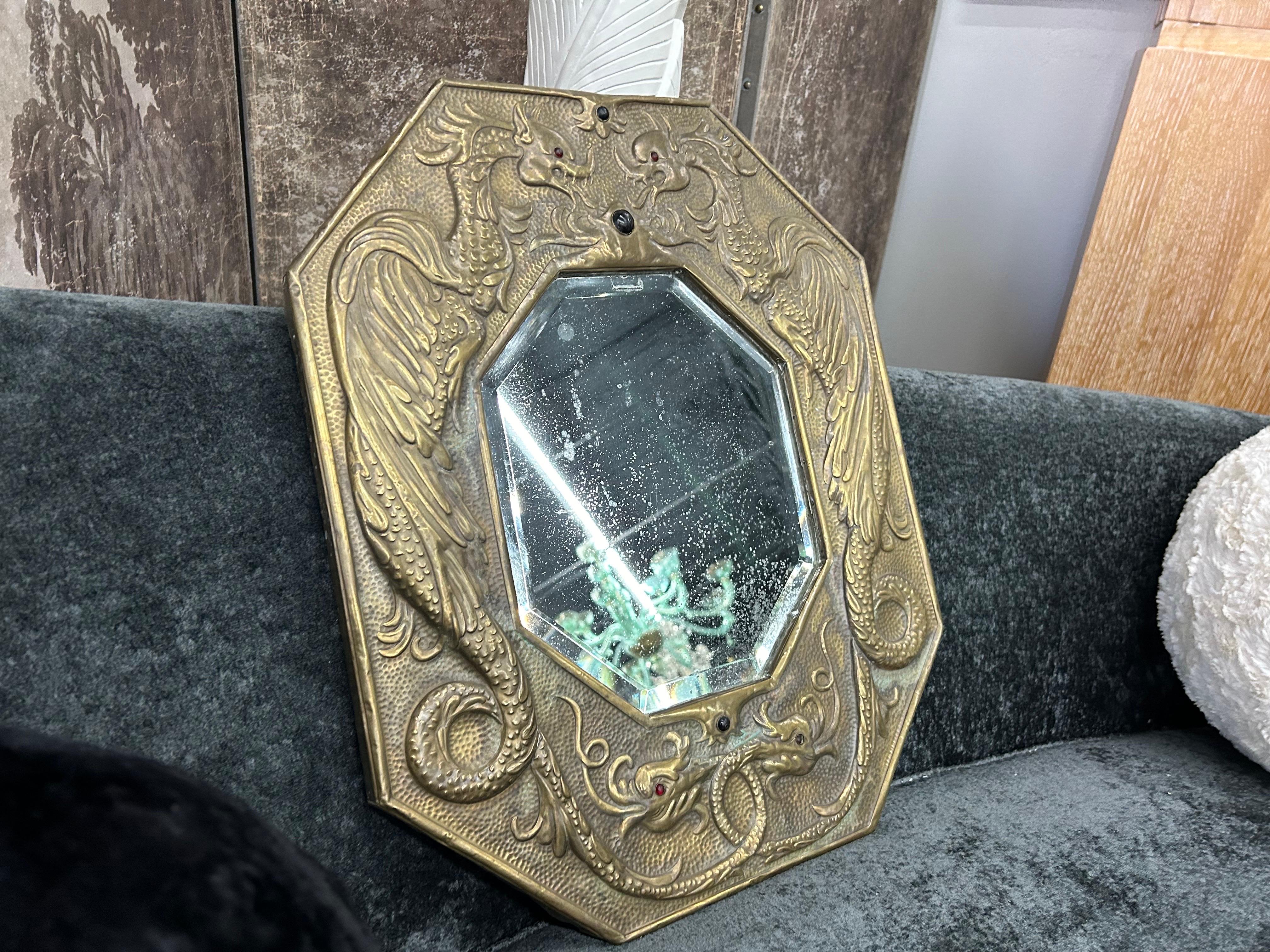 Fin du XIXe siècle Miroir russe en laiton du XIXe siècle en vente