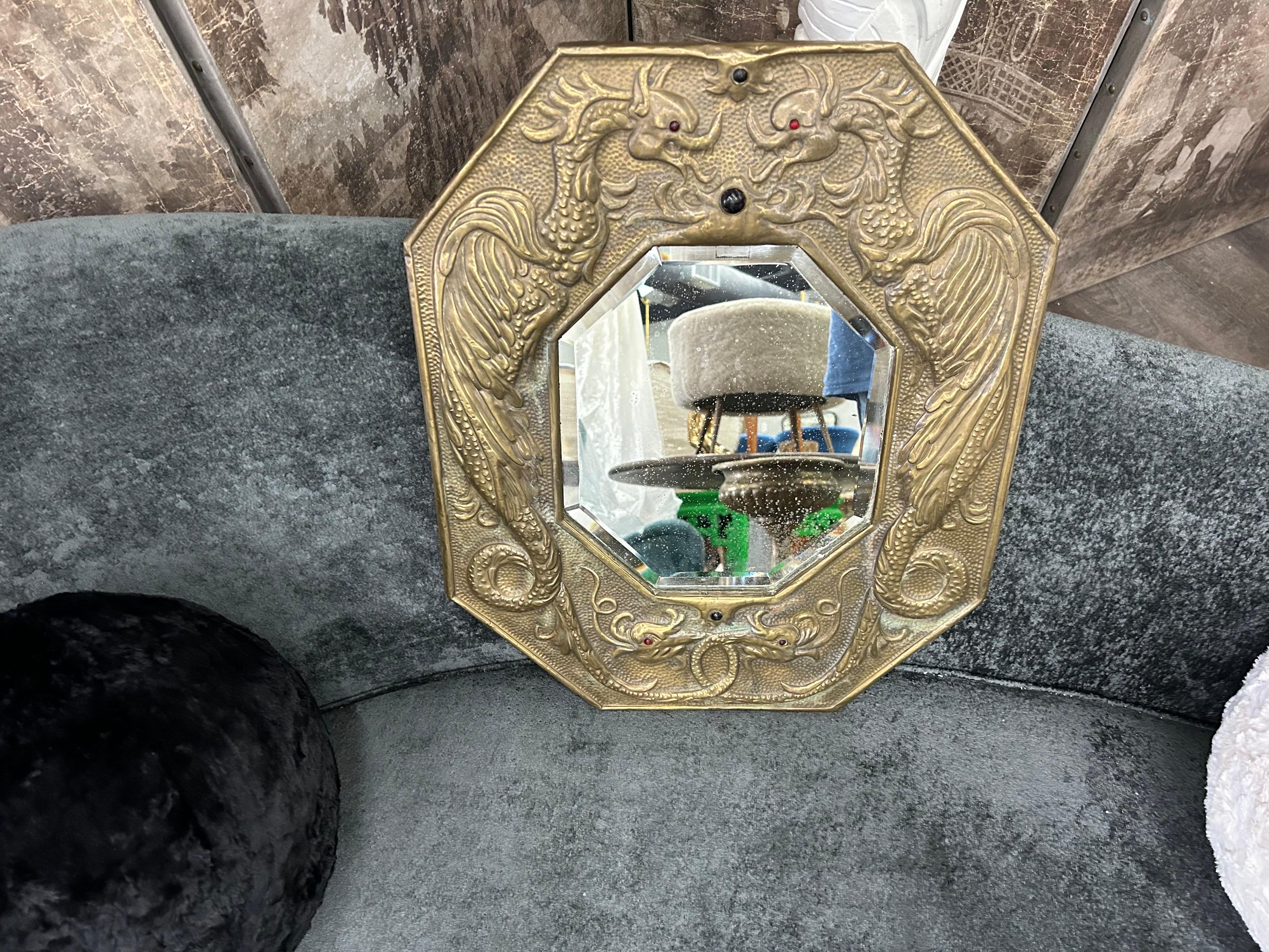 Laiton Miroir russe en laiton du XIXe siècle en vente