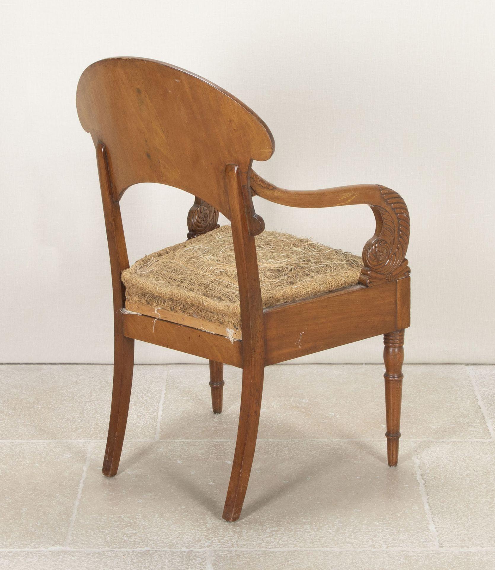 Biedermeier 19th Century Russian Satinwood Open Armchair For Sale