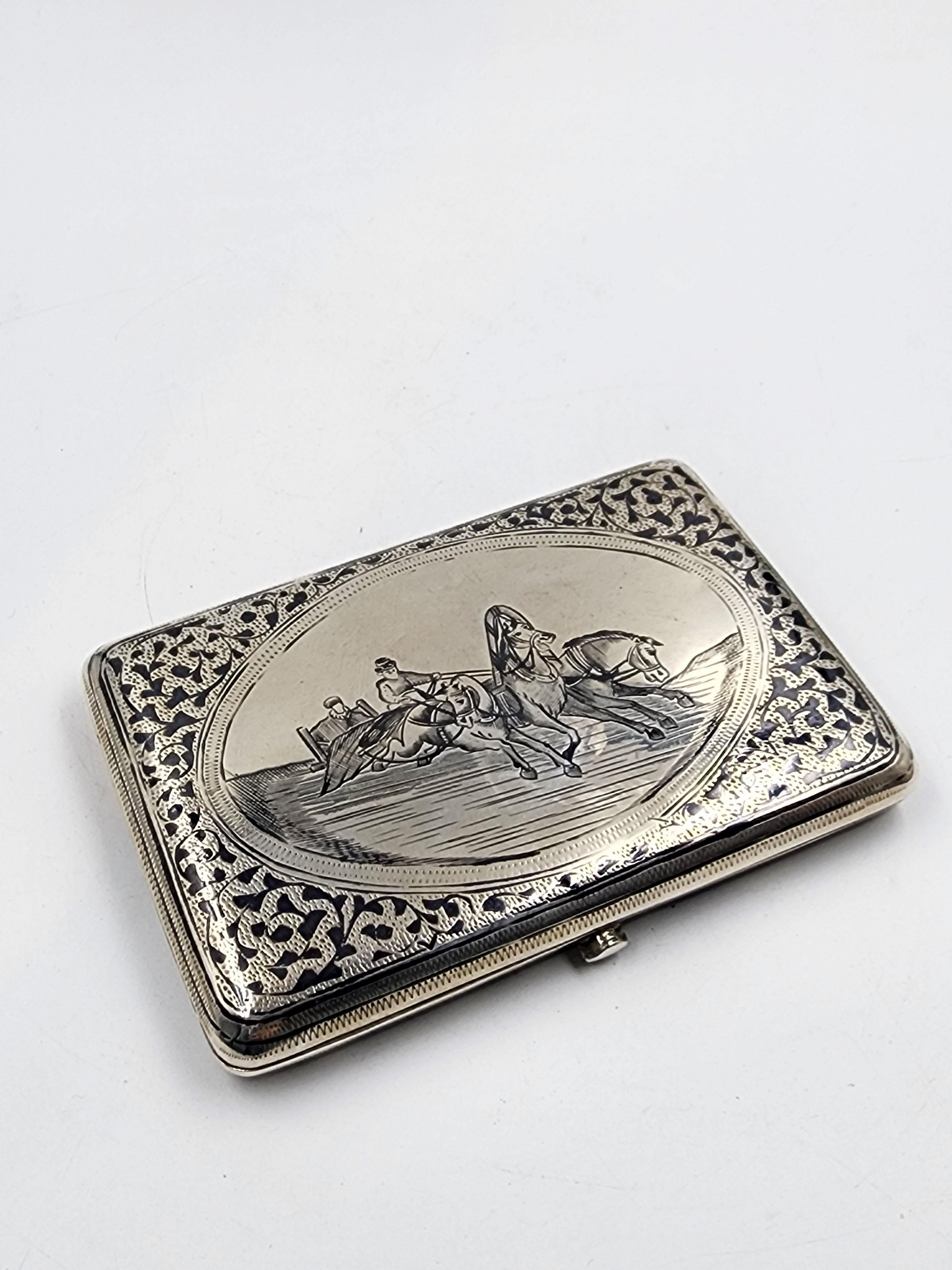 19th Century Russian silver and nickel plated tobacco box 
