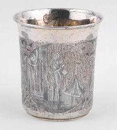 19th Century Russian Silver and Niello Beaker