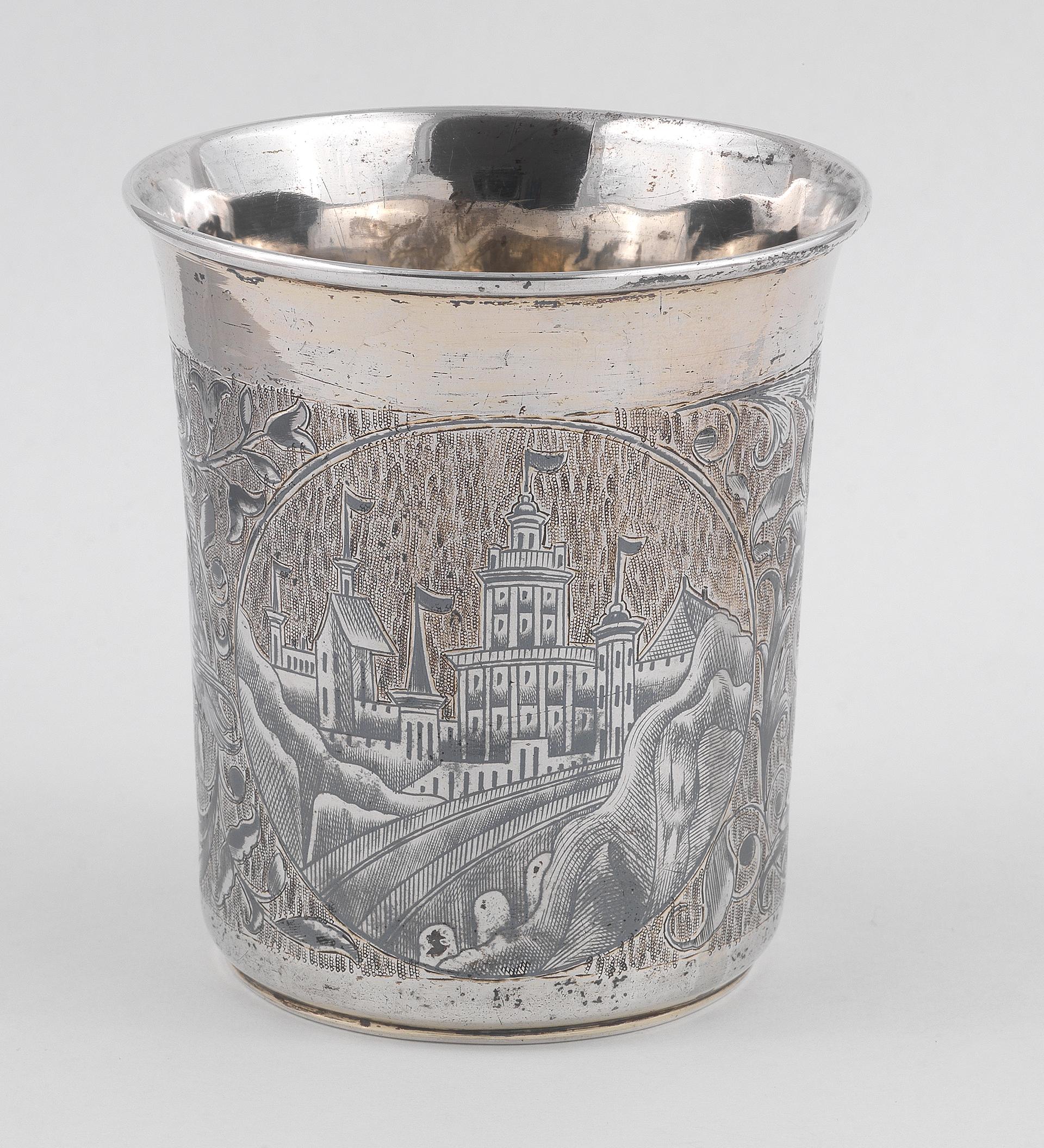 Charles X 19th Century Russian Silver and Niello Beaker For Sale