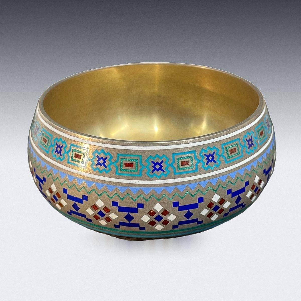 19th Century Russian Silver & Champleve Enamel Salt, Nemirov Kolodkin, c.1890 In Good Condition In Royal Tunbridge Wells, Kent