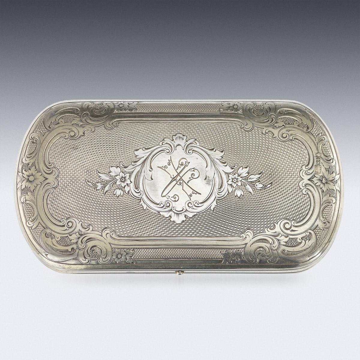 19th Century Russian Silver & Enamel Cigarette Case, by Ovchinnikov, circa 1866 1