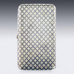 Porte-cigares russe du XIXe siècle en argent et émail:: Khlebnikov:: datant d'environ 1874