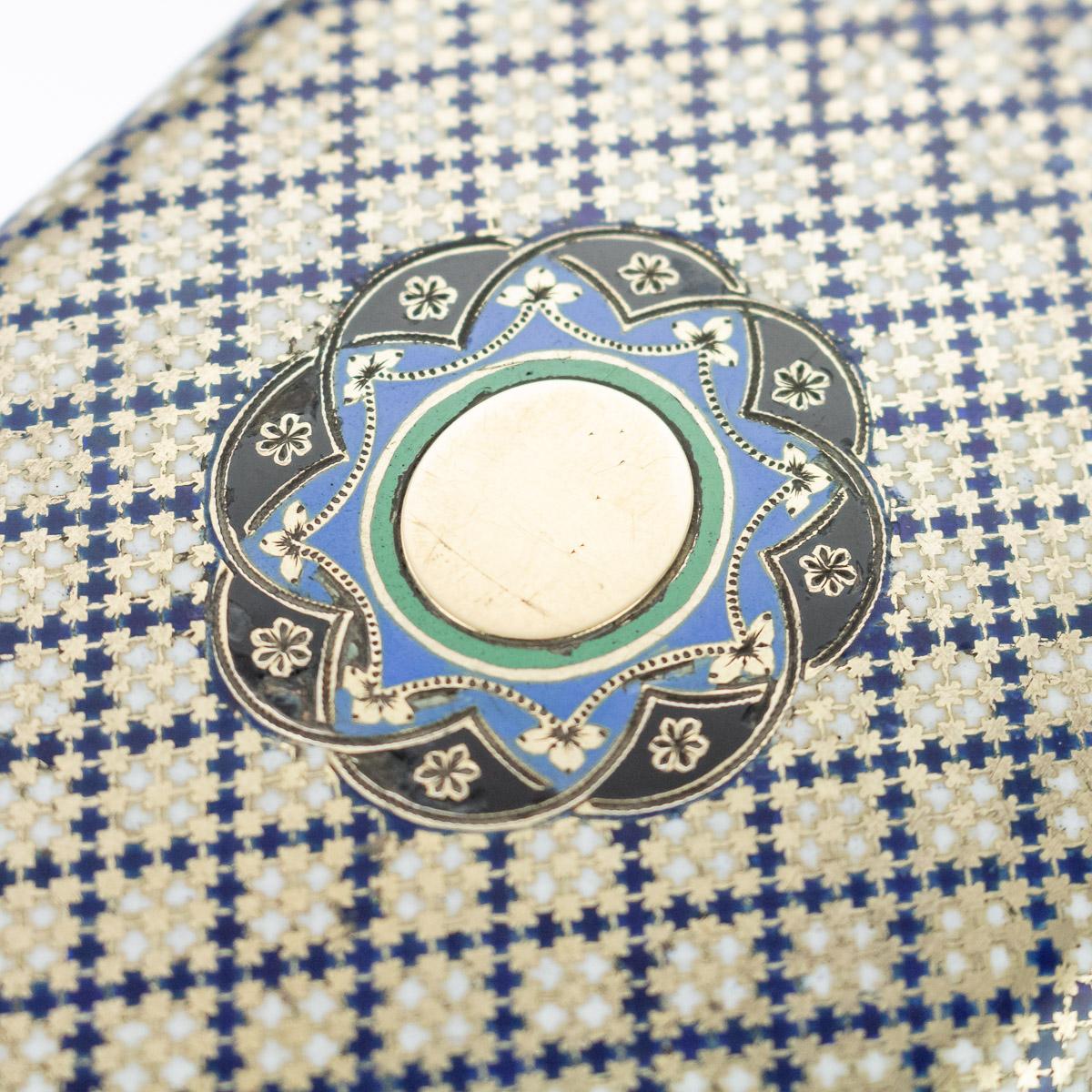 19th Century Russian Silver and Enamel Cigarette Case, Khlebnikov, circa 1874 In Good Condition In Royal Tunbridge Wells, Kent