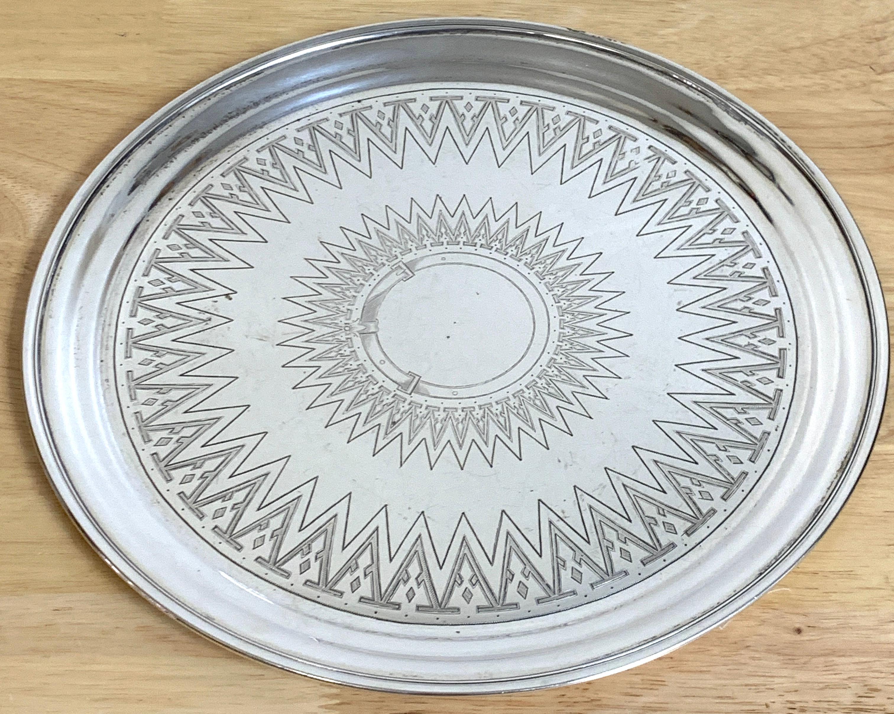 19th Century Russian Silver Engraved Salver, 1879 1