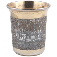 19th Century Russian Silver-Gilt And Niello Beaker