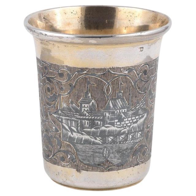 19th Century Russian Silver-Gilt And Niello Beaker For Sale