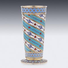 19th Century Russian Silver-Gilt & Enamel Beaker, Kuzmichev, c.1895