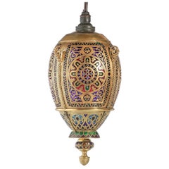 Antique 19th Century Russian Silver-Gilt 
Plique-A-Jour Lamp, c.1890