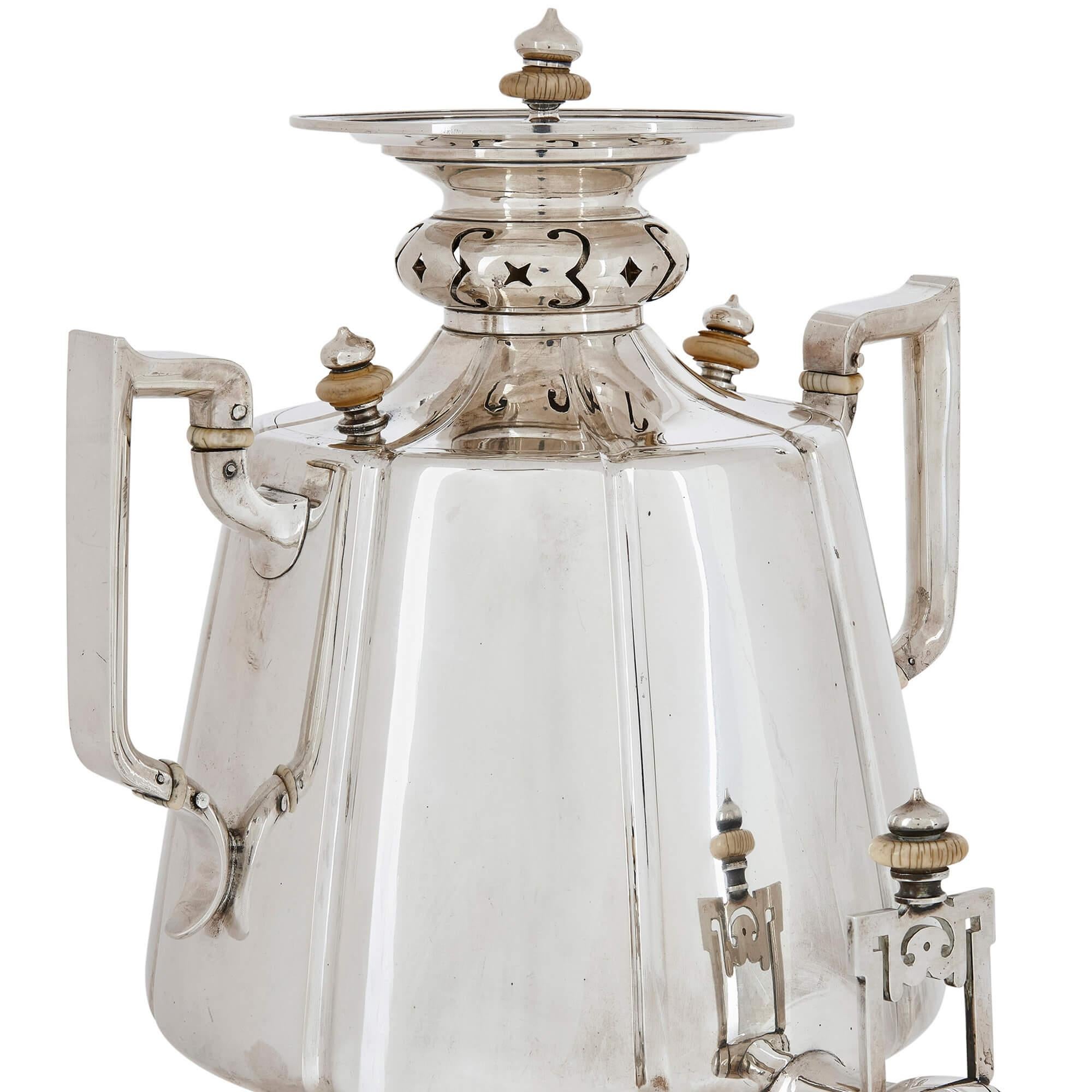 19th Century Russian Silver Samovar For Sale 1