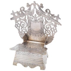 Antique 19th Century Russian Silver Throne Salt