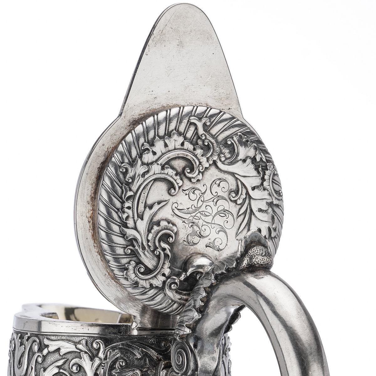 19th Century Russian Solid Silver & Cut Glass Claret Jug, Moscow, c.1890 5