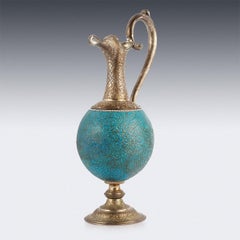 Russische Weinkanne aus massivem Silber und Emaille, Gustav Klingert um 1890, 19. Jahrhundert