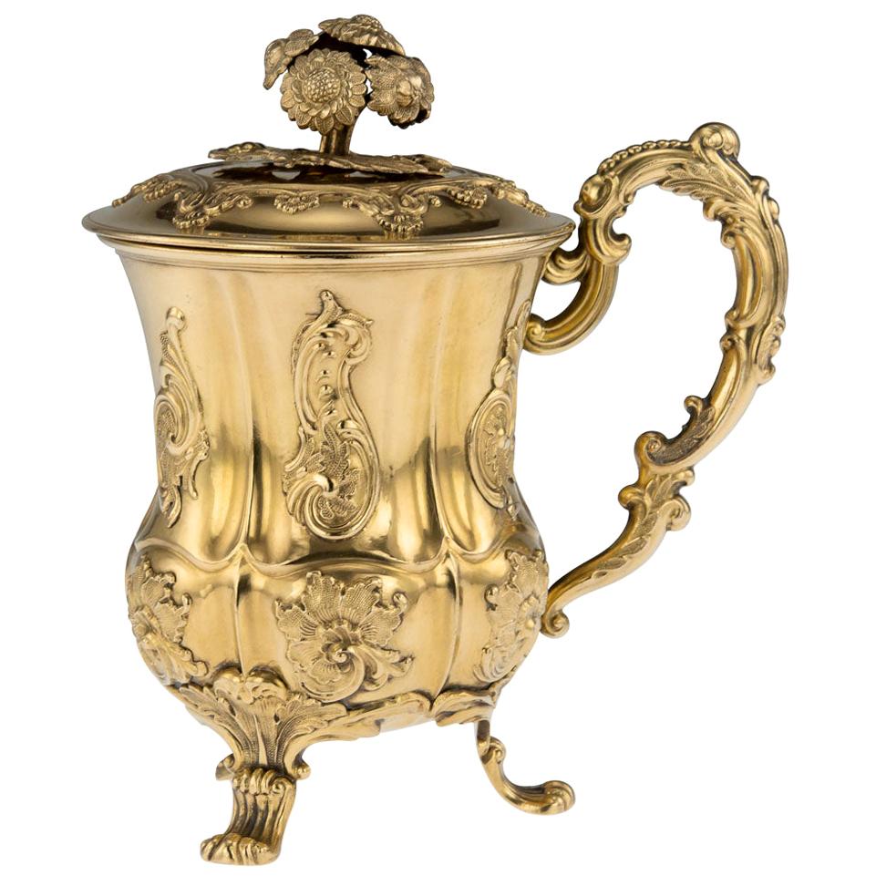 19th Century Russian Solid Silver-Gilt Cup and Cover, St-Petersburg, circa 1842