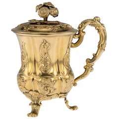 Antique 19th Century Russian Solid Silver-Gilt Cup and Cover, St-Petersburg, circa 1842