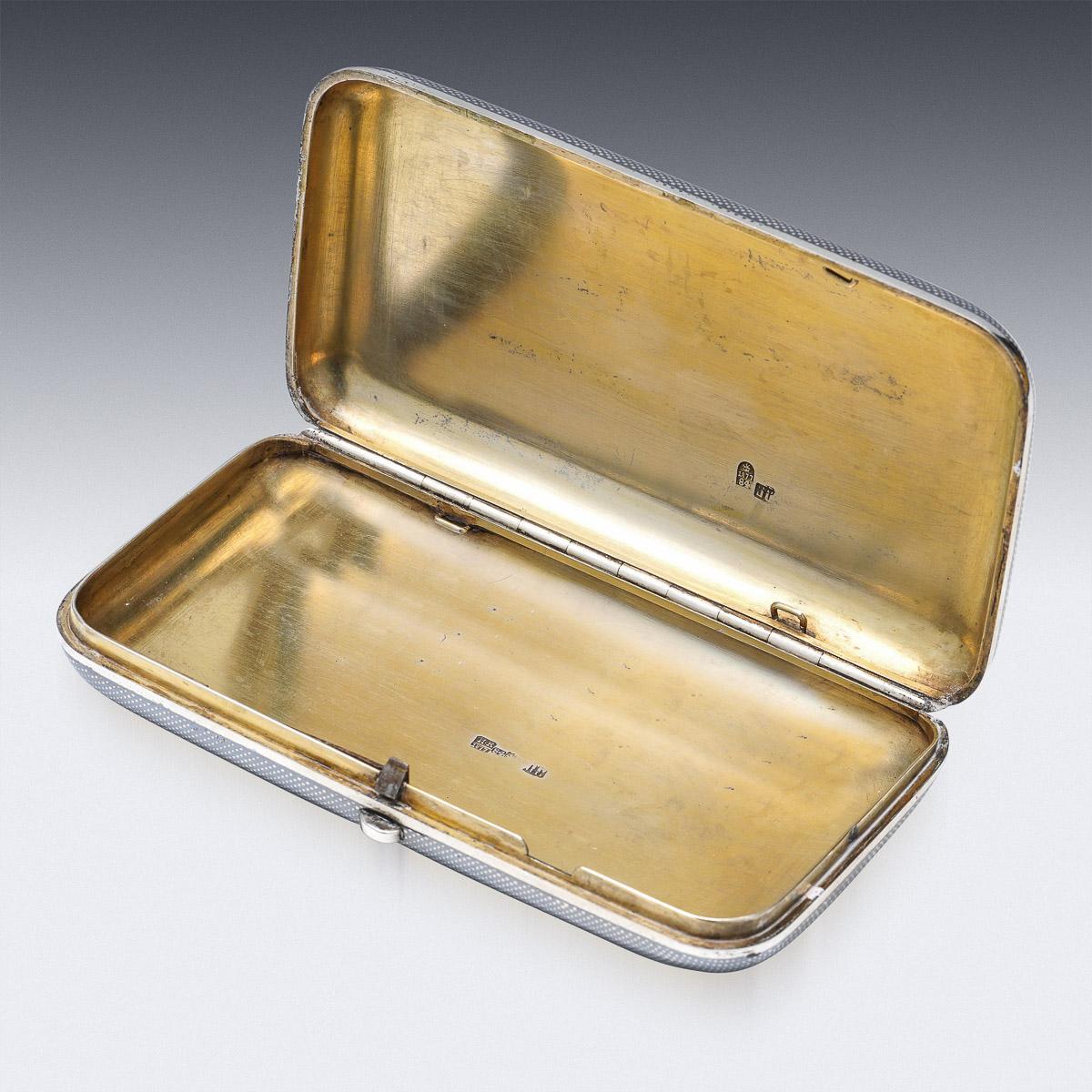 19th Century Russian Solid Silver & Niello Cigarette Case, Moscow, c.1877 In Good Condition In Royal Tunbridge Wells, Kent