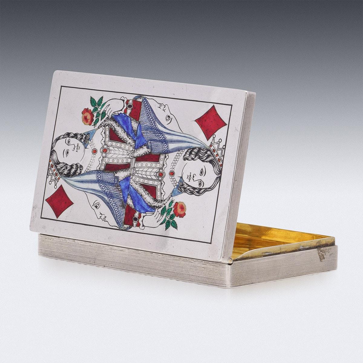 19th Century Russian Solid Silver Playing Cards Box, Moscow, c.1869 In Good Condition In Royal Tunbridge Wells, Kent
