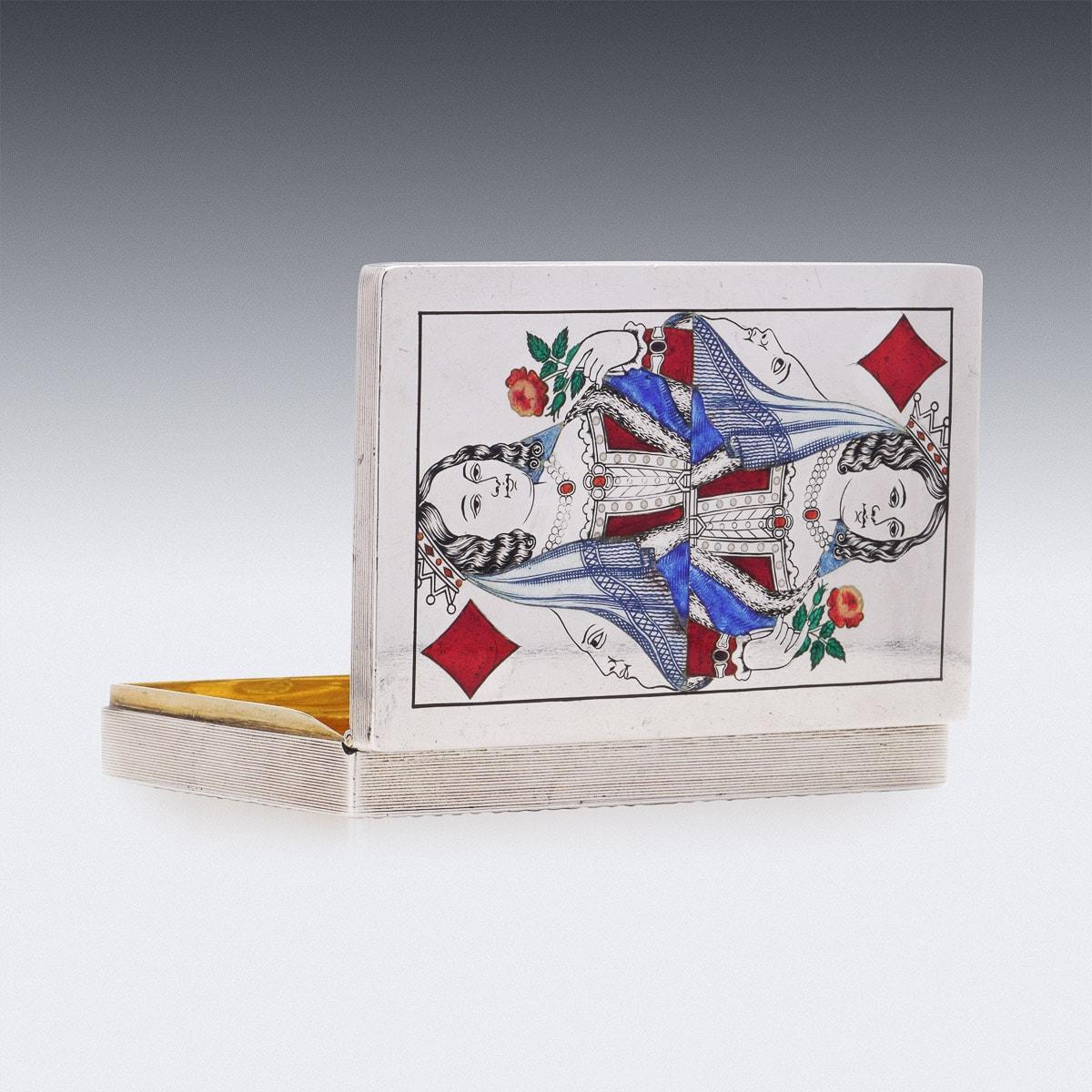 19th Century Russian Solid Silver Playing Cards Box, Moscow, c.1869 2