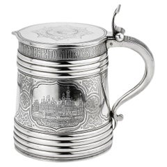 19th Century Russian Solid Silver Tankard, Moscow, c.1857