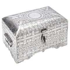 19th Century Russian Solid Silver Trompe L'oeil Box, Moscow, c.1891