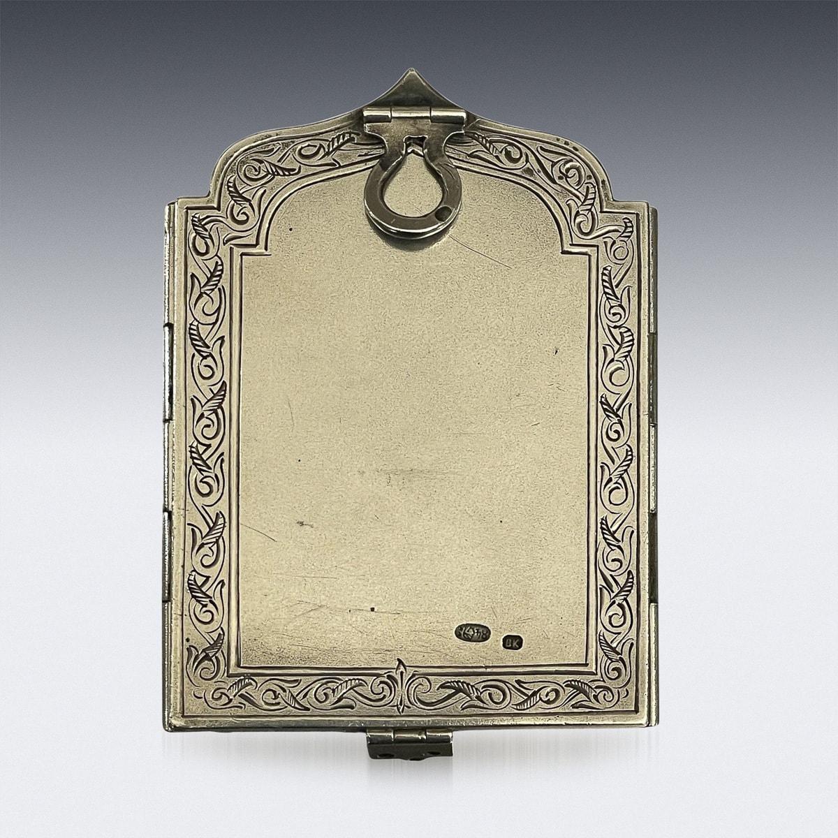 19th Century Russian Solid Silver & Tryptic Traveling Icon, circa 1890 3