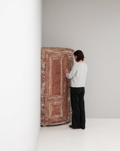 19th Century Rust Wood Red Patinated Corner Cabinet