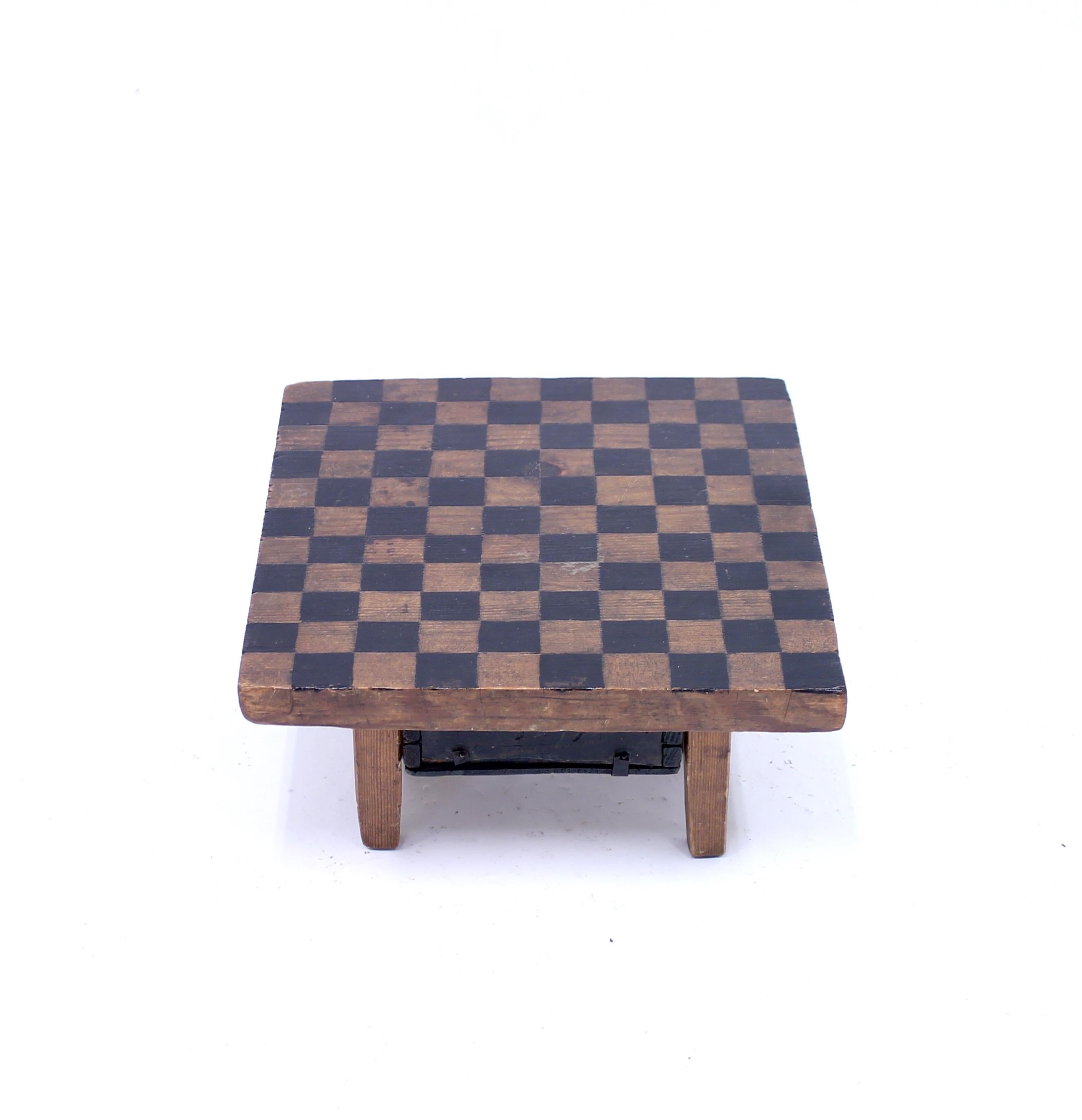 Swedish 19th Century Rustic Antique Pine Game Board, circa 1840