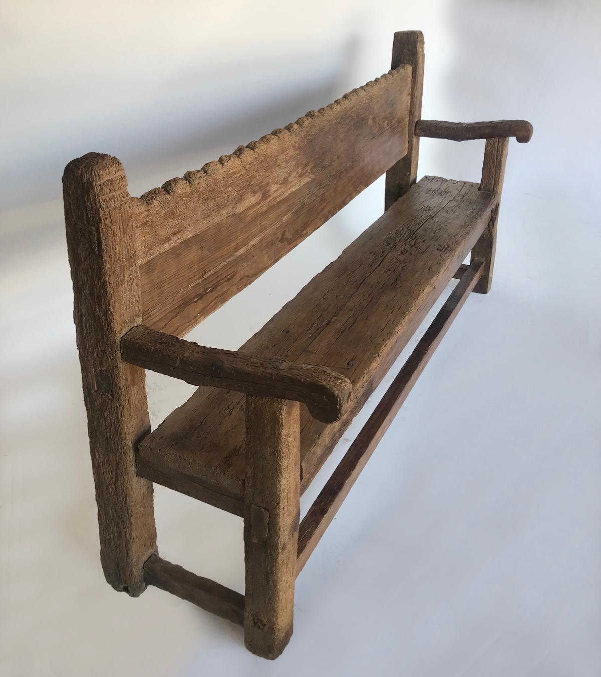 antique bench with back