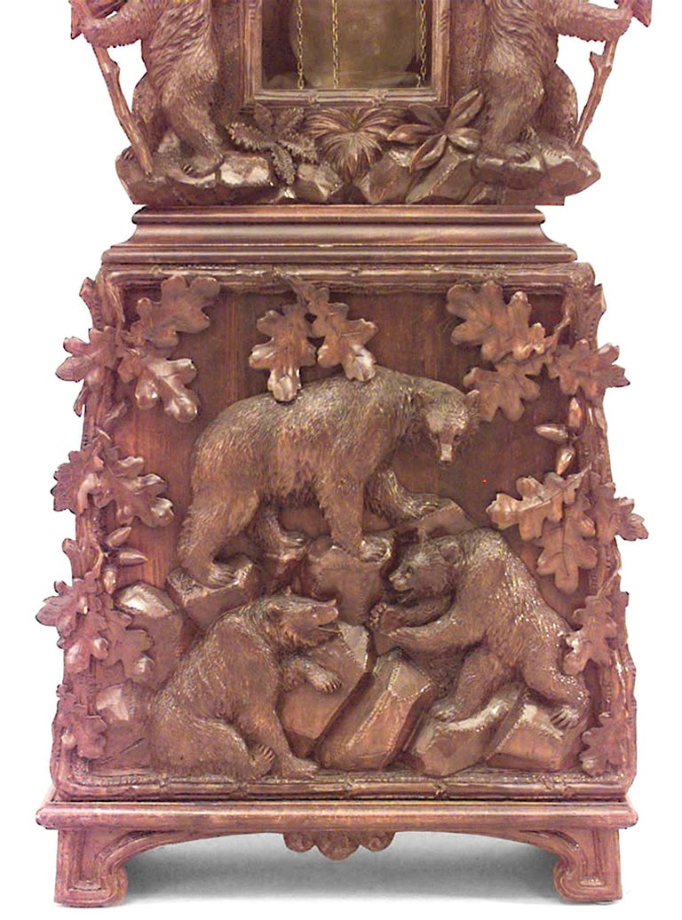 19th Century Rustic Black Forest Grandfather Clock For Sale at 1stDibs