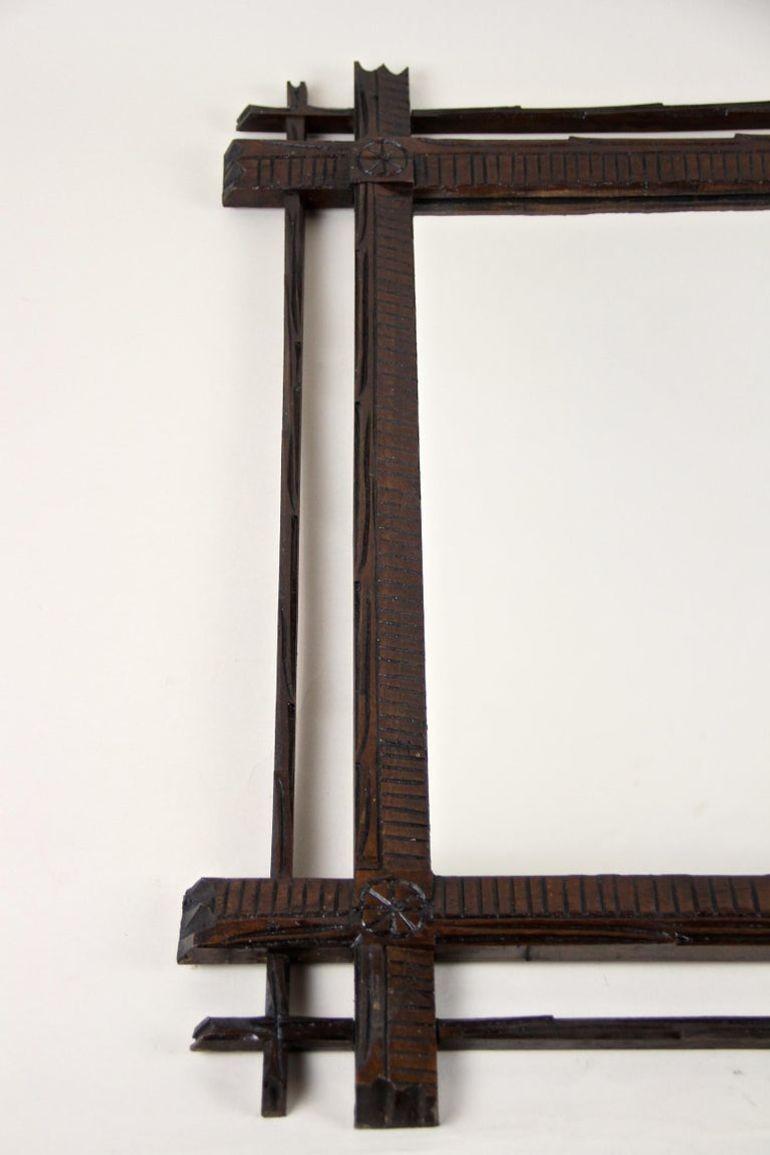 Espejo rústico Black Forest del siglo XIX, tallado a mano, Austria, hacia 1880 en venta 7