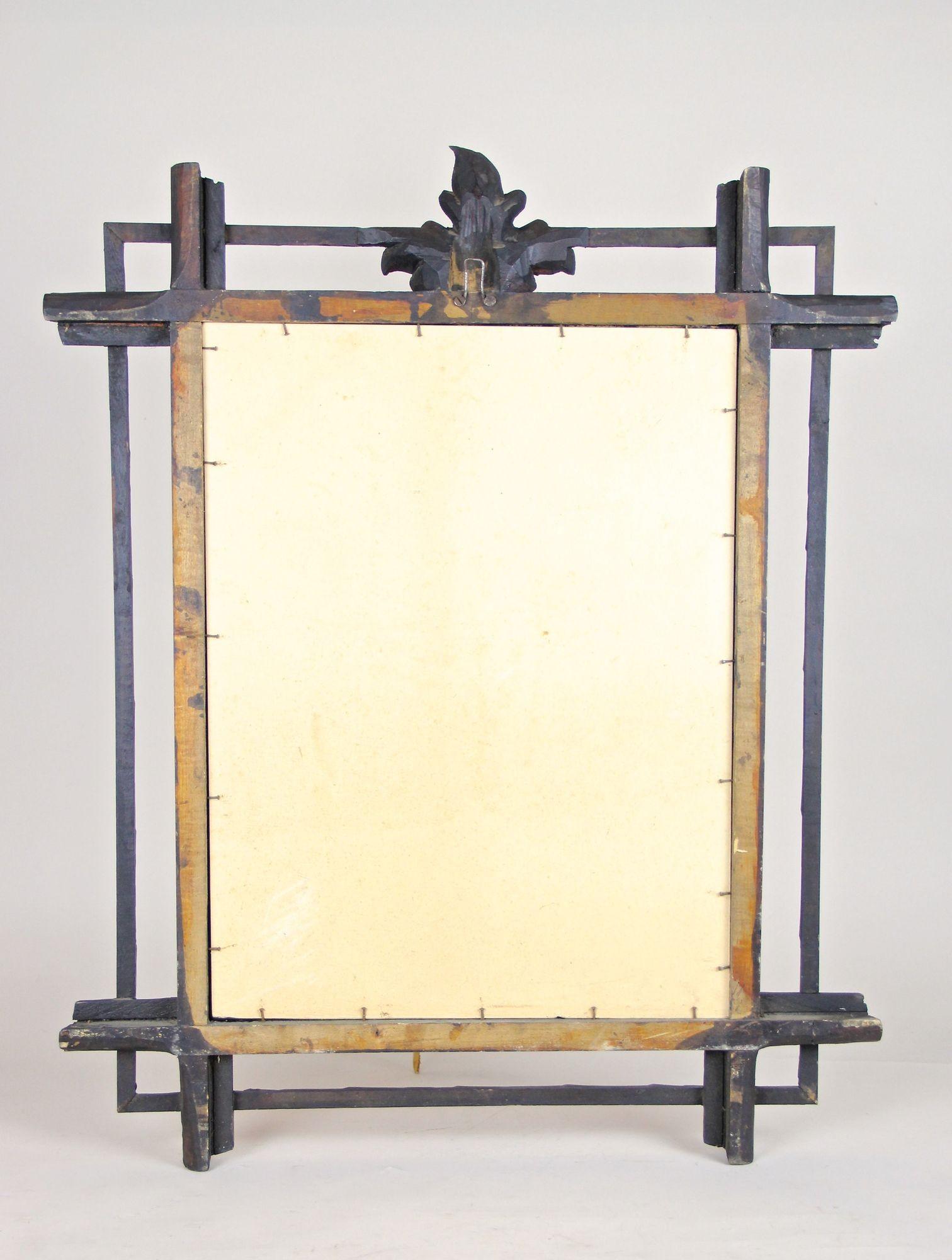 Specchio rustico Black Forest del XIX secolo, intagliato a mano, Austria, circa 1880 in vendita 11