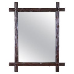 19th Century Rustic Black Forest Mirror - Hand Carved, Austria circa 1890