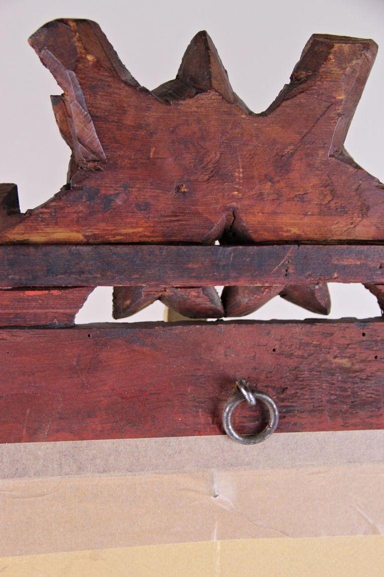 19th Century Rustic Black Forest Mirror, Hand Carved, Germany, circa 1880 For Sale 7
