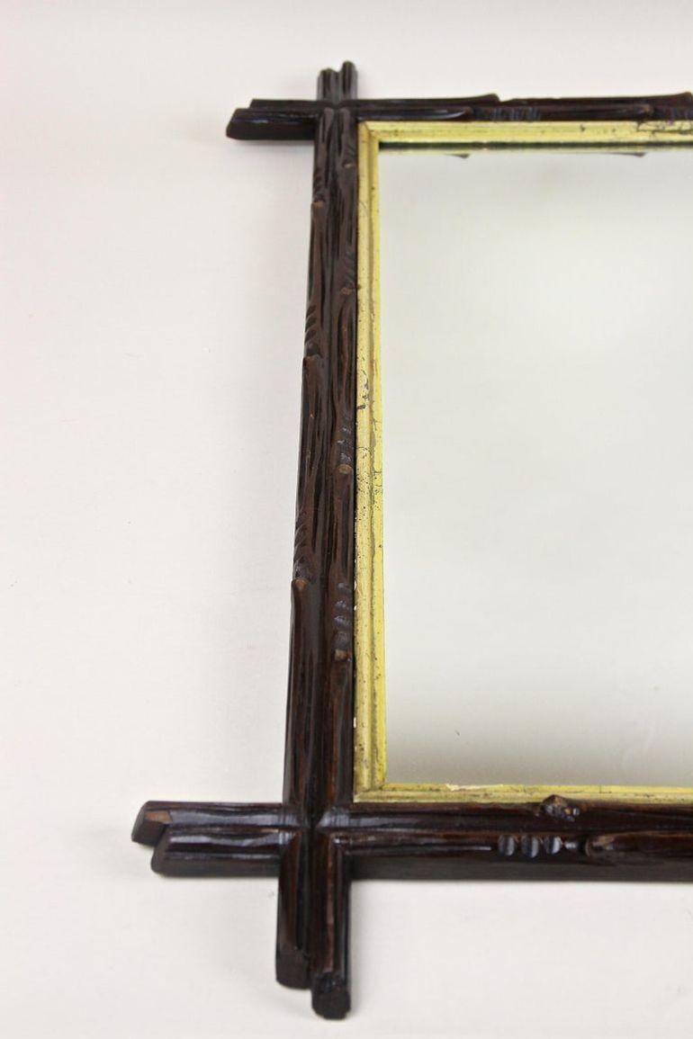 Specchio rustico Black Forest del XIX secolo con barre interne dorate, AT, circa 1880 in vendita 10