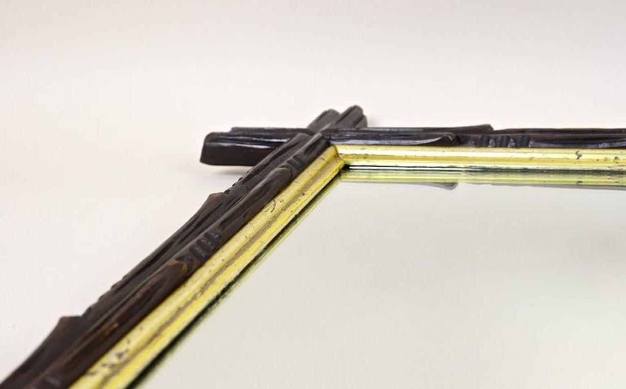 Specchio rustico Black Forest del XIX secolo con barre interne dorate, AT, circa 1880 in vendita 12