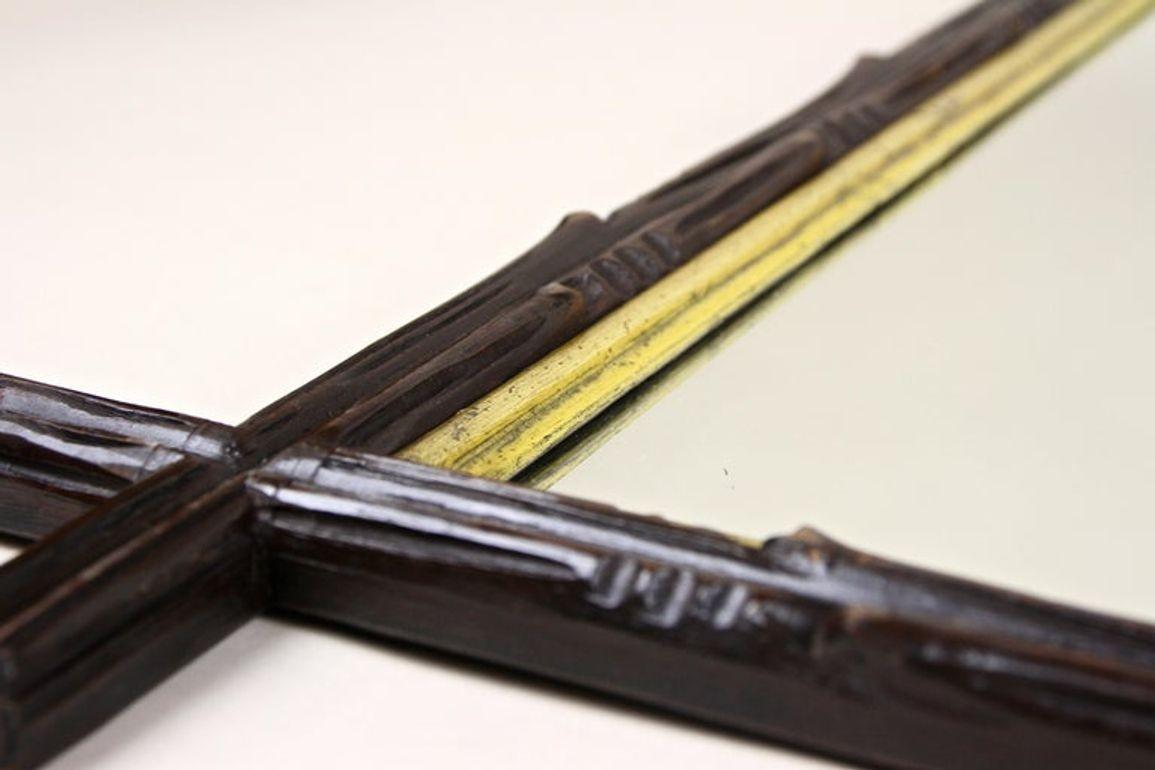 Specchio rustico Black Forest del XIX secolo con barre interne dorate, AT, circa 1880 in vendita 13
