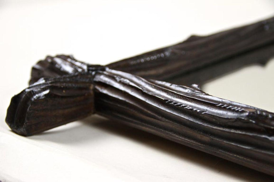 Specchio rustico Black Forest del XIX secolo con foglie di Oak e ghiande, AT 1870 ca. in vendita 11