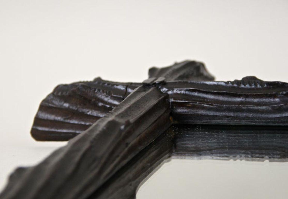 Specchio rustico Black Forest del XIX secolo con foglie di Oak e ghiande, AT 1870 ca. in vendita 13