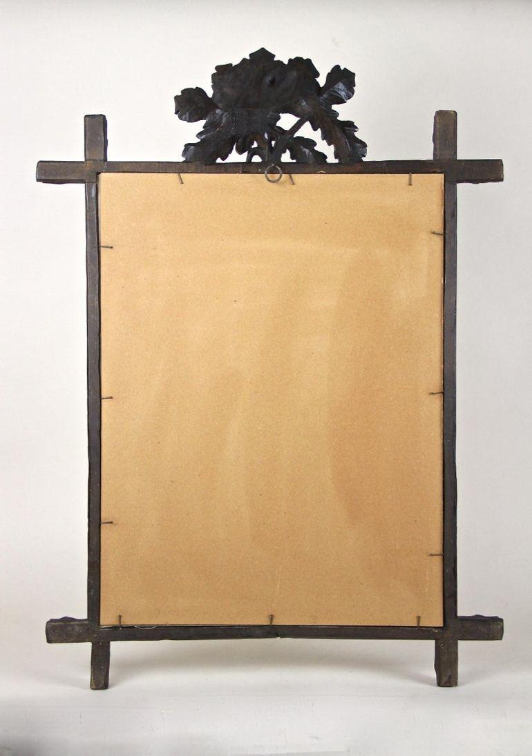 Specchio rustico Black Forest del XIX secolo con foglie di Oak e ghiande, AT 1870 ca. in vendita 14