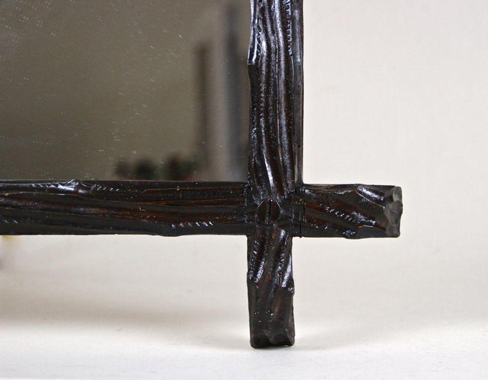 Specchio rustico Black Forest del XIX secolo con foglie di Oak e ghiande, AT 1870 ca. in vendita 3