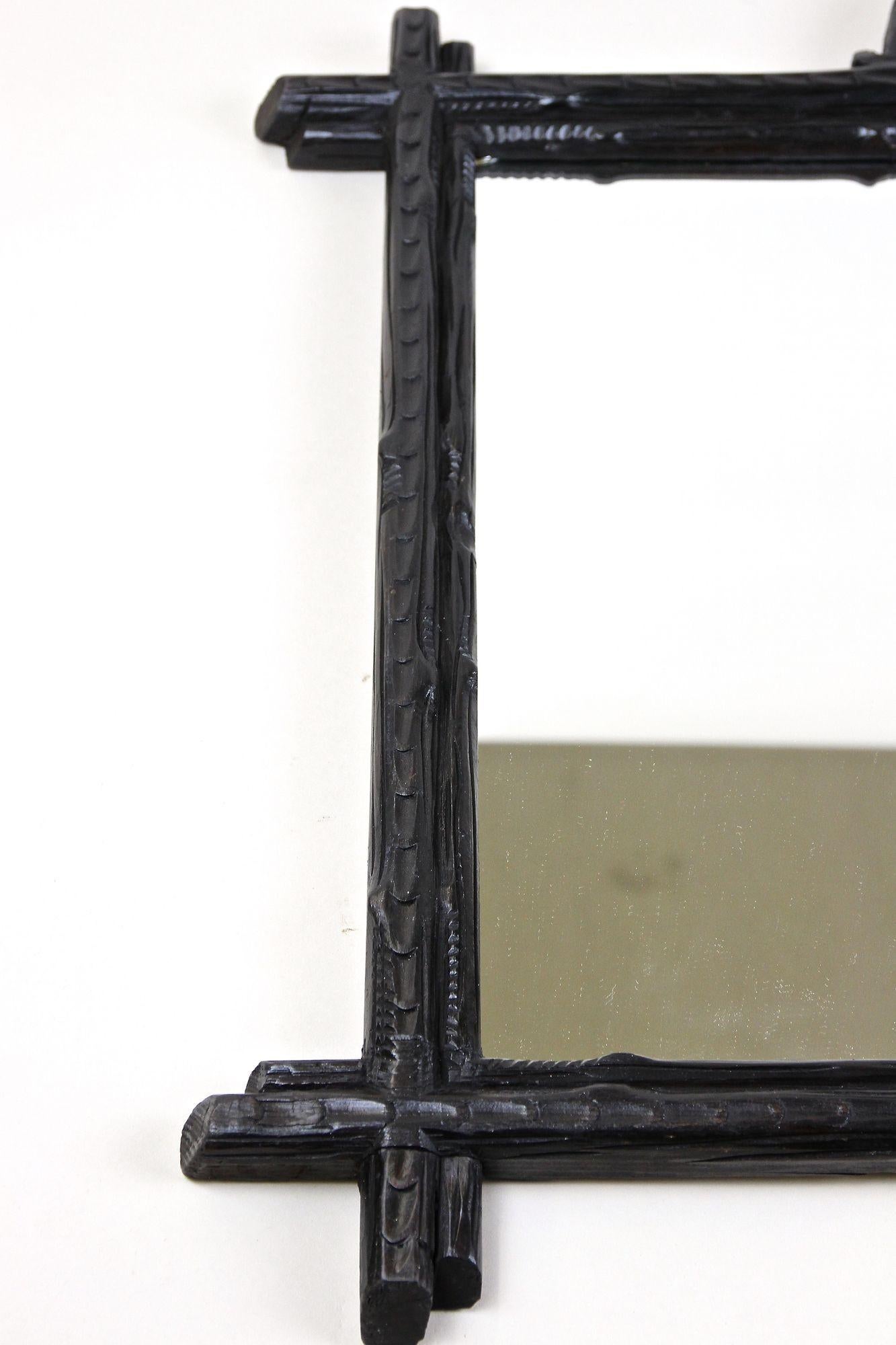 Specchio rustico Black Forest del XIX secolo con foglie di Oak, Austria circa 1870 in vendita 5