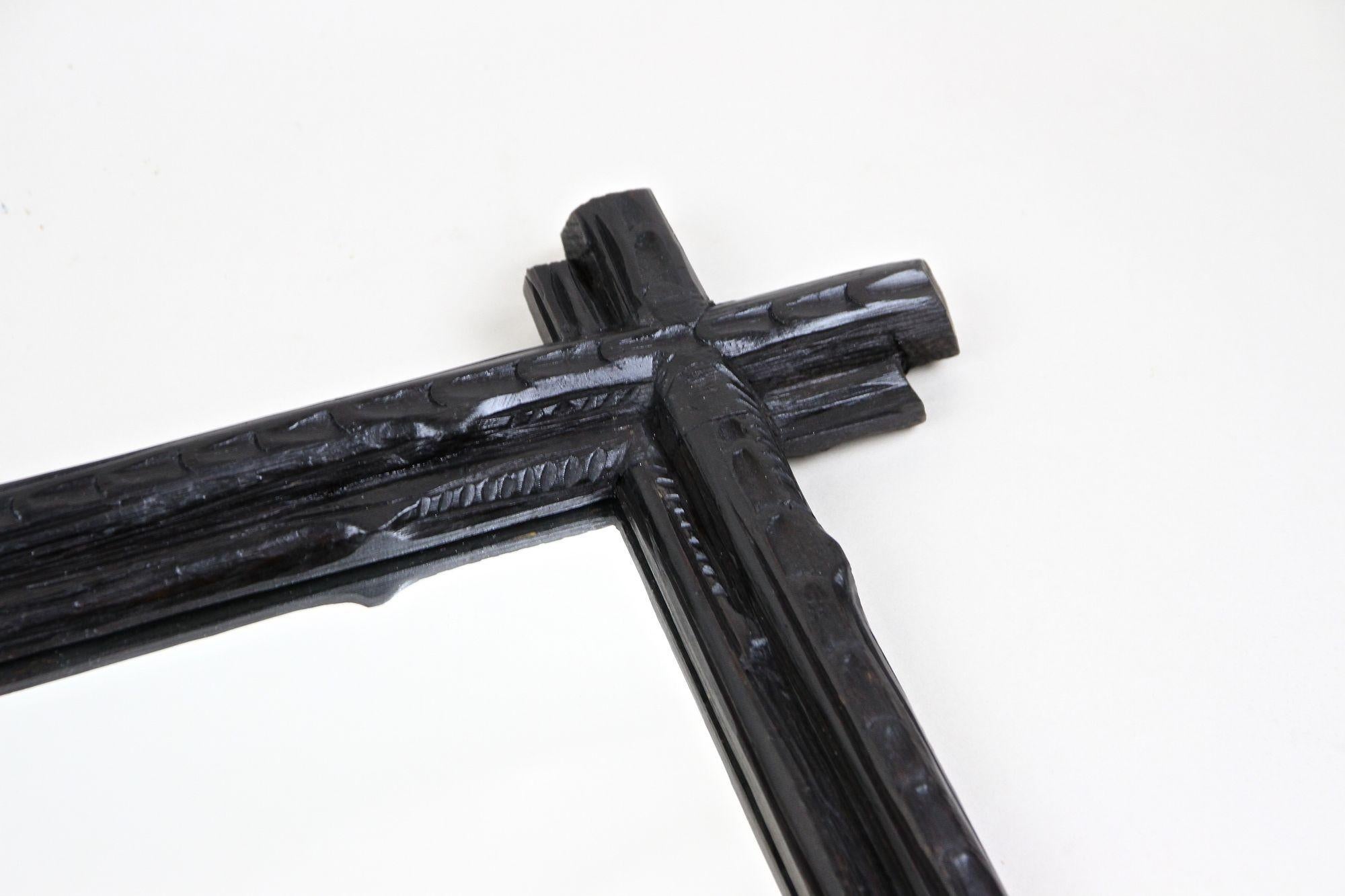 Specchio rustico Black Forest del XIX secolo con foglie di Oak, Austria circa 1870 in vendita 10