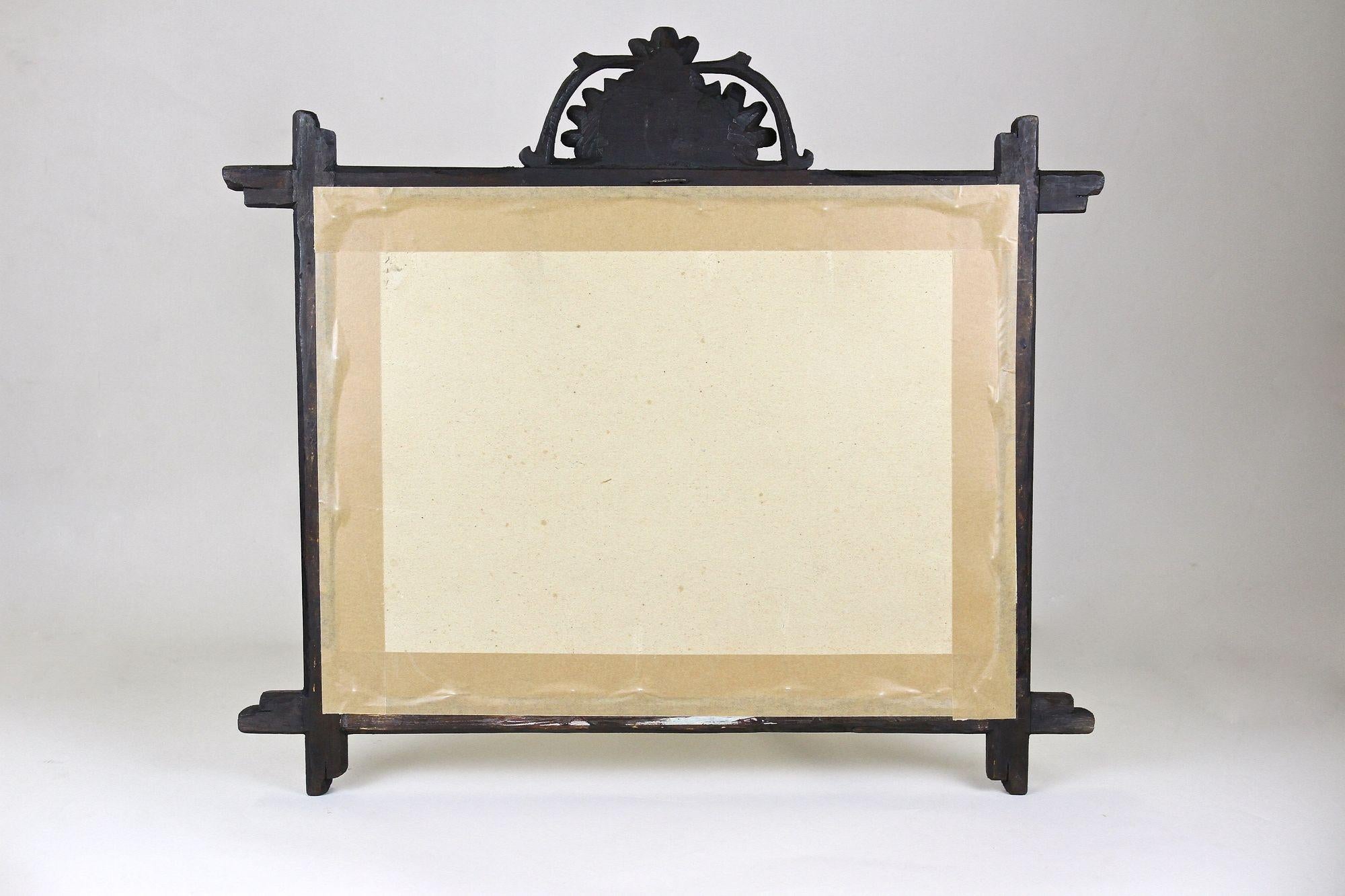 Specchio rustico Black Forest del XIX secolo con foglie di Oak, Austria circa 1870 in vendita 13