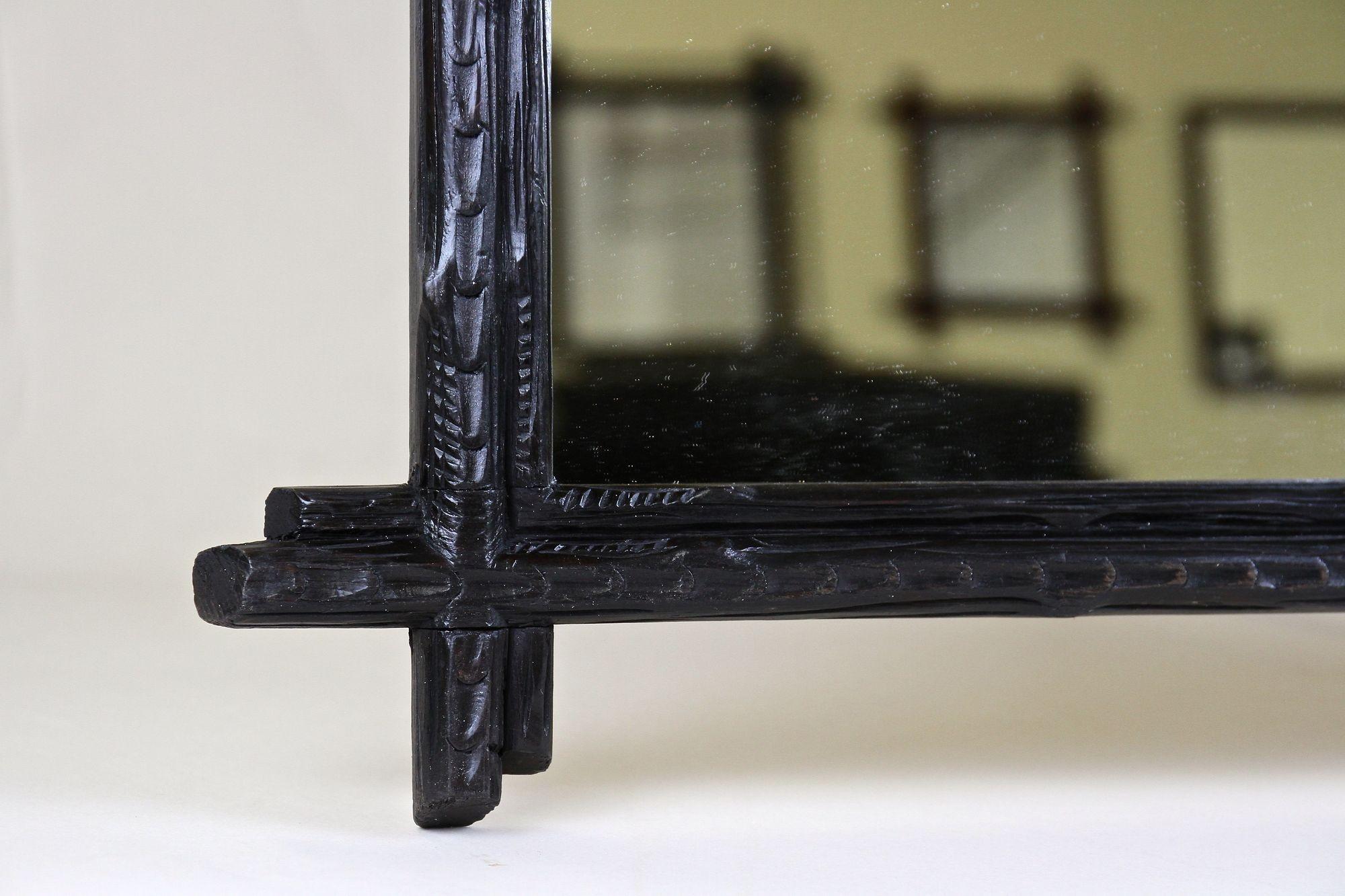Specchio rustico Black Forest del XIX secolo con foglie di Oak, Austria circa 1870 in vendita 3