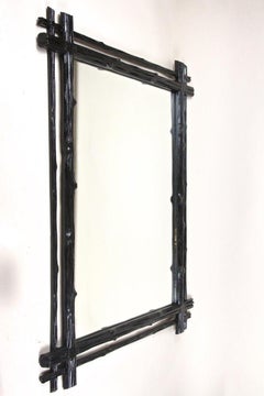 19th Century Rustic Black Forest Wall Mirror, Double Framed, AT circa 1880