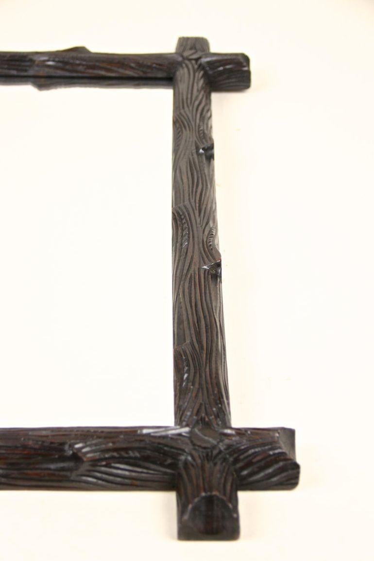 Espejo Rústico de Pared Black Forest del Siglo XIX - Tallado a Mano, Austria circa 1880 en venta 3