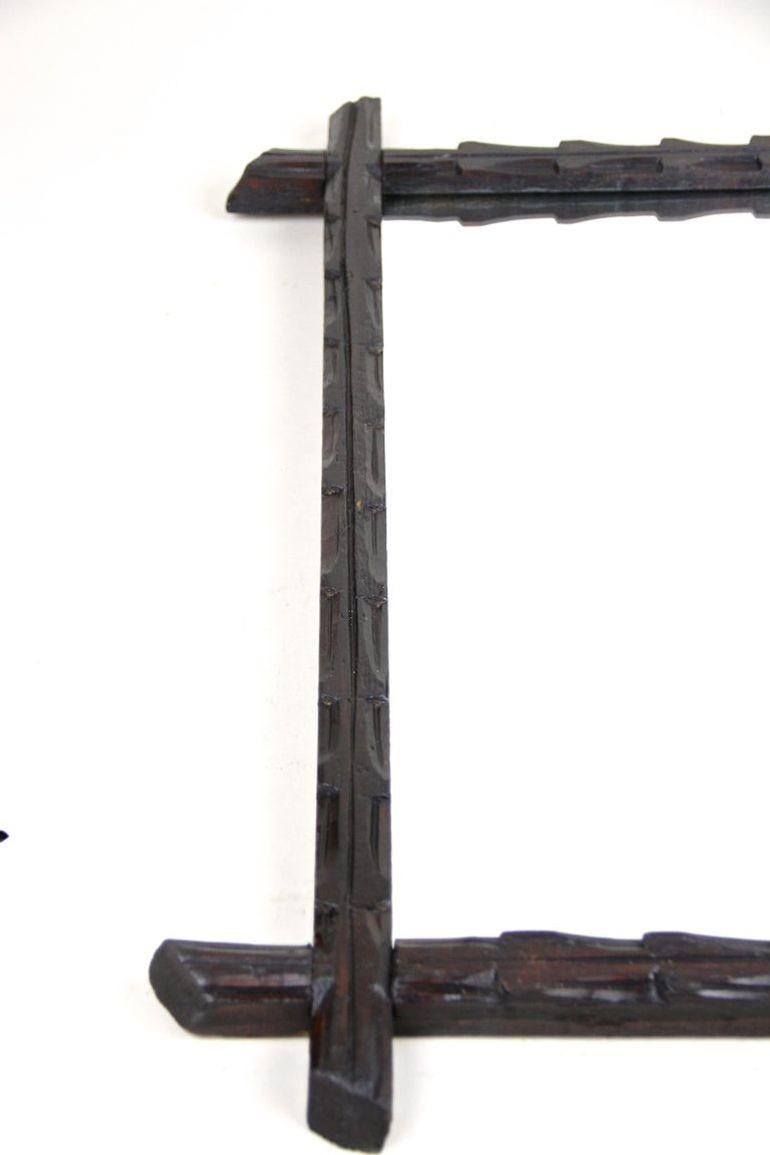 Miroir mural rustique Black Forest du XIXe siècle, sculpté à la main, Autriche, vers 1880 en vente 4