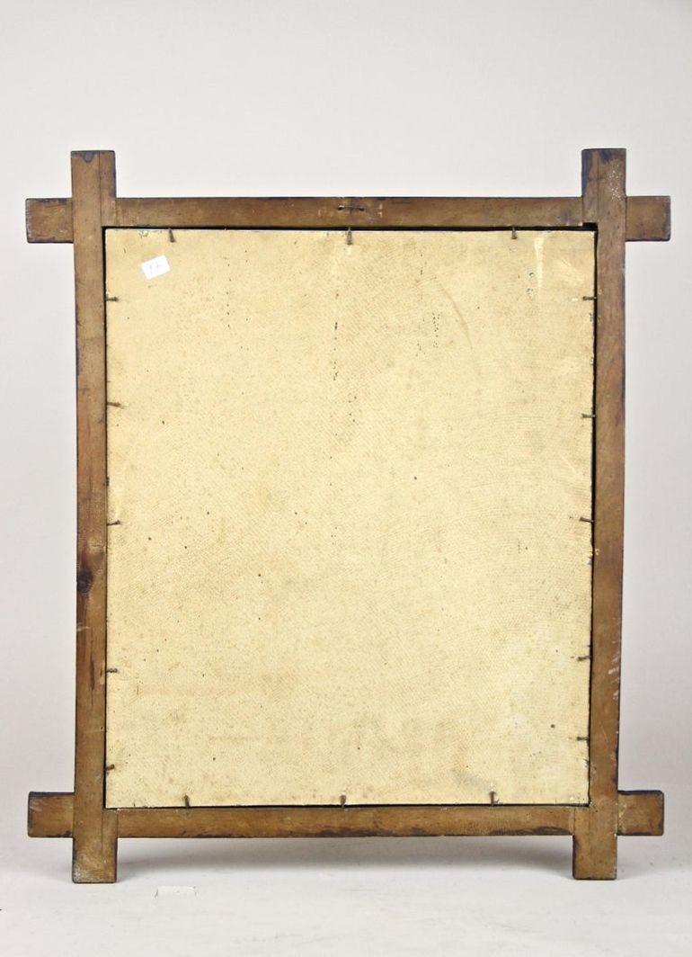 Espejo Rústico de Pared Black Forest del Siglo XIX - Tallado a Mano, Austria circa 1880 en venta 7